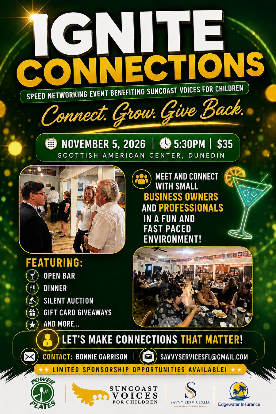 Ignite Connections speed networking event flyer